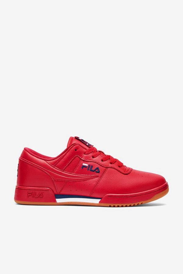 Tennis Shoe Fila Homem Vermelhas/Azul Marinho/Branco - Fila Original Fitness Red Leather Portugal On